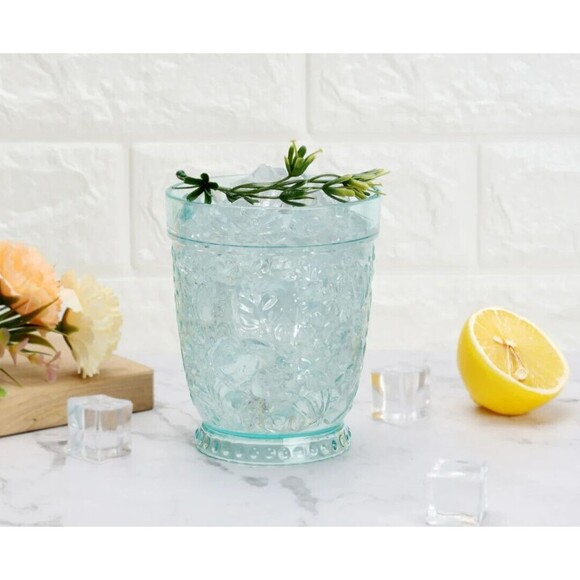 Pioneer Woman Floral Field 2-Pc Tritan Tumblers 16 Oz Aqua Blue 4.5 x 3.75-in - Picture 5 of 5